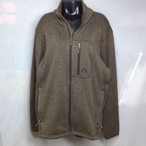 Avalanche xl brown full zip knit fleece